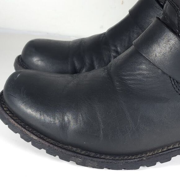 LIBERTY Black Tall Moto Boots with Buckle - Picture 10 of 16